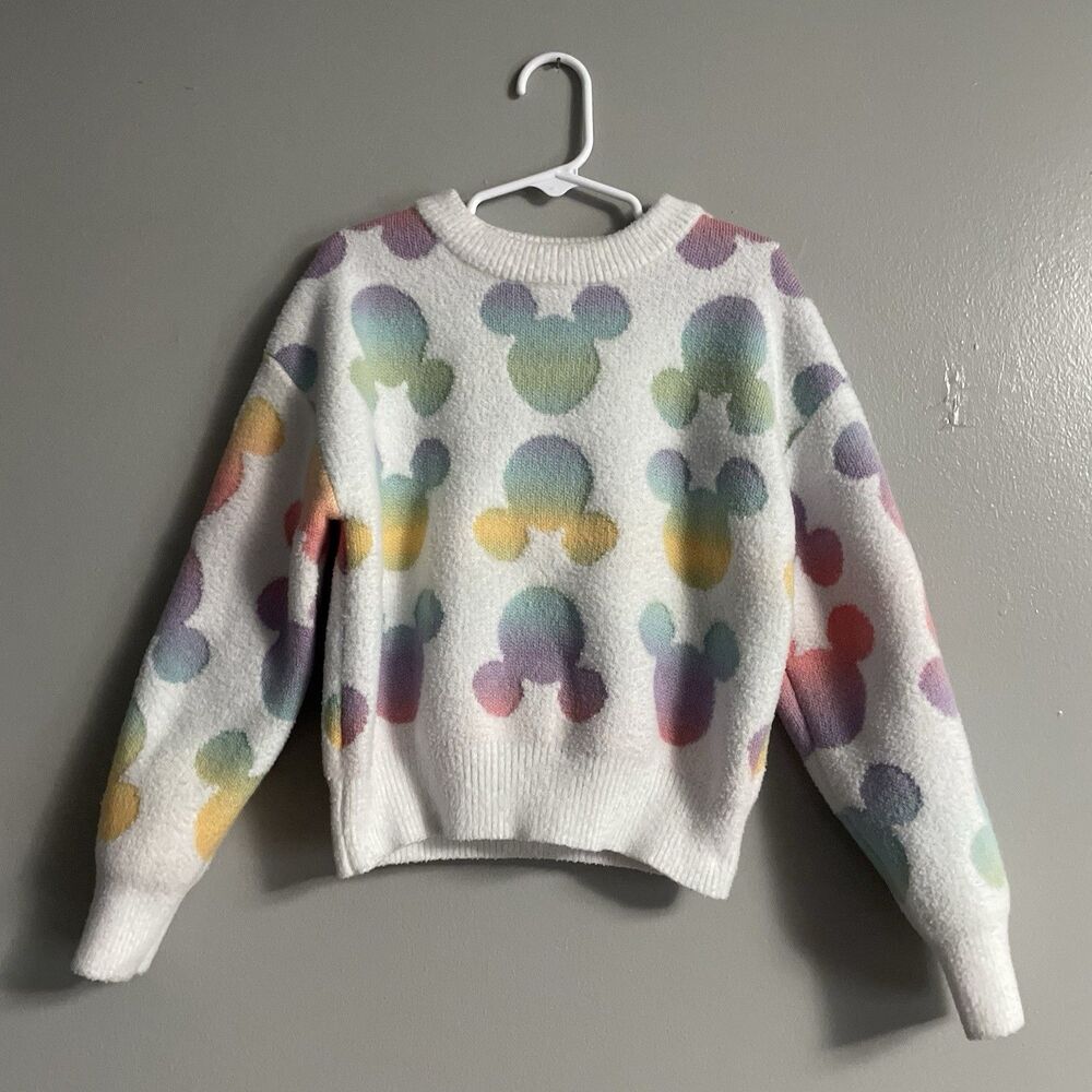 Disney Minnie Mouse Small 6/6x Sweater White Colorful Winter Mickie